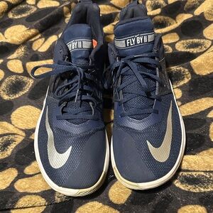Nike Fly By II Blue and Silver Sneakers
